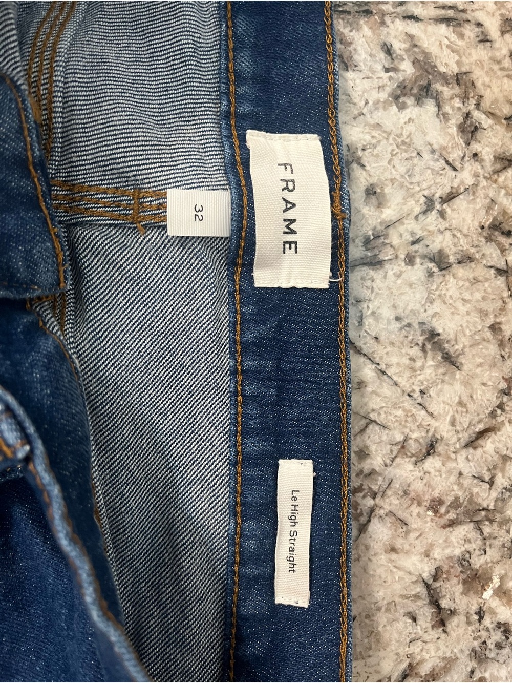 Frame Denim Blue High-Rise Straight Ankle Jeans